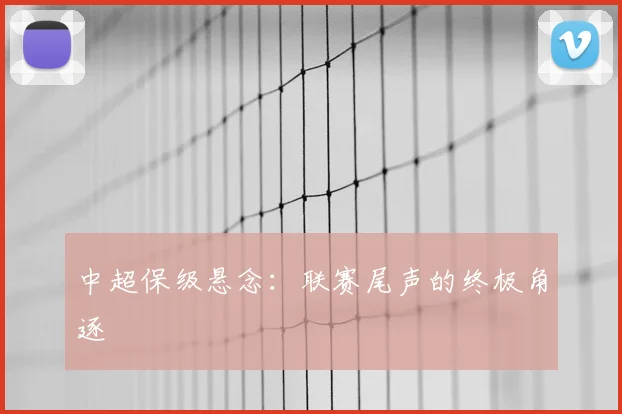 中超保级悬念：联赛尾声的终极角逐